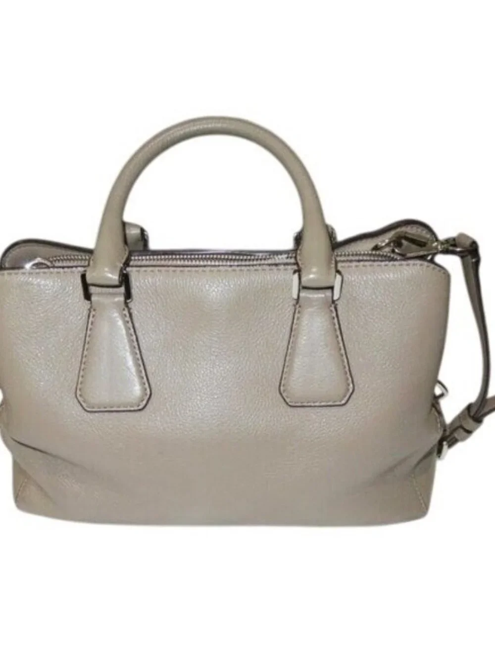 Michael Kors Tan Pebbled Leather Tote Crossbody Handbag Satchel with lock